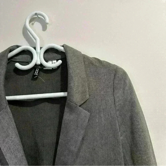 H&M | fitted single-breasted grey blazer with  front pockets womens xsmall - Picture 2 of 8